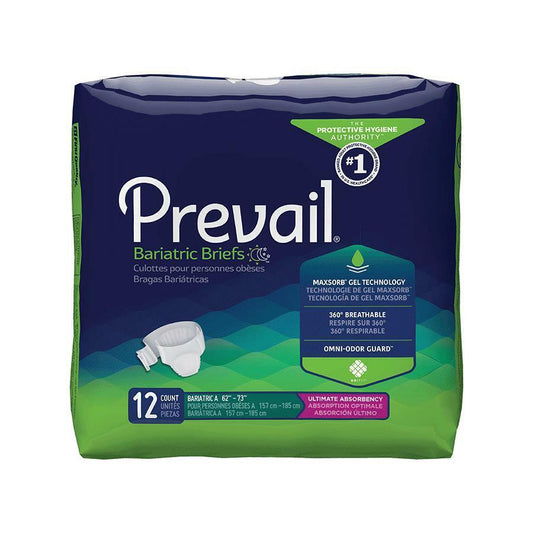 Prevail Bariatric Briefs With Tabs Overnight Underwear Diapers 2XL/3XL/4XL