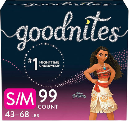 Goodnites Girls' Nighttime Bedwetting Underwear, S/M, Large, XL, 44, 34, 28