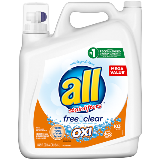 All Free Clear with Stainlifters Oxi HE Liquid Laundry Detergent  - 103 Loads