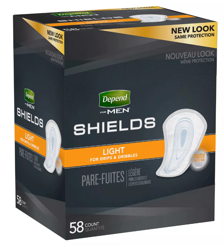 Depend Incontinence Shields for Men Light Absorbency Guard Drips 58 Ct