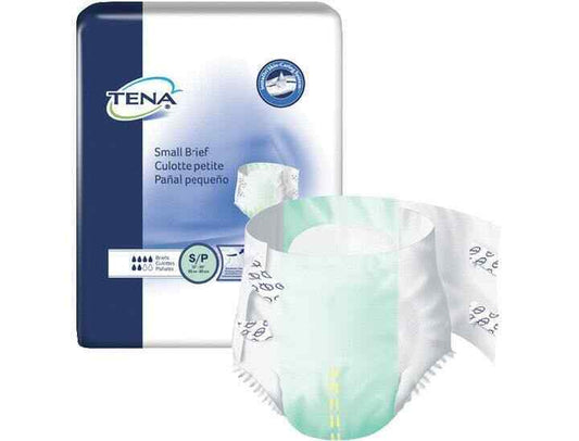 TENA Small Briefs Incontinence Adult Diapers, Moderate Absorbency, 22"-36"