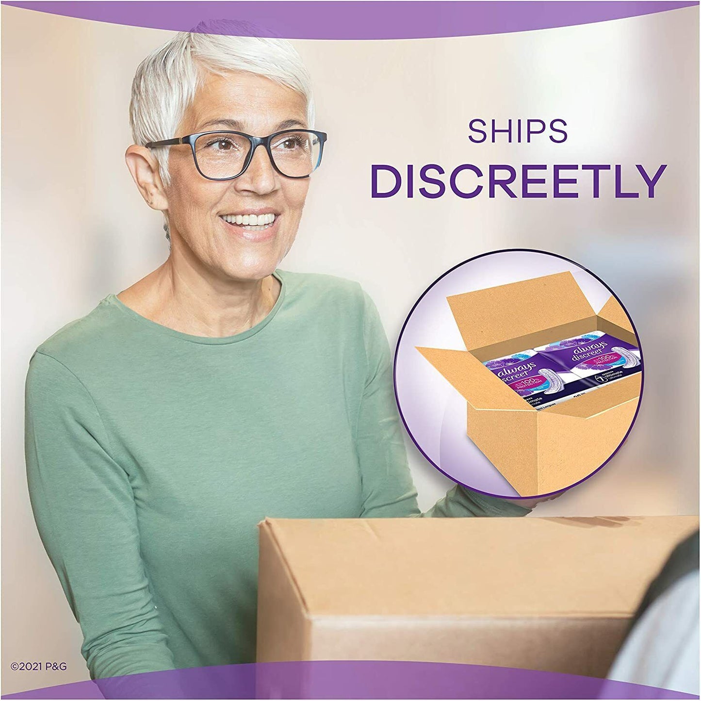 Always Discreet Ultimate Extra Protect Overnight Postpartum Incontinence Pads Size 7, 84 Count
