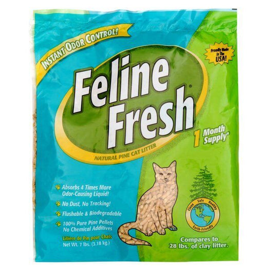 Feline Fresh Natural Pine Cat Litter, Equal To 28 Lbs of Clay Litter, 7 lb bag