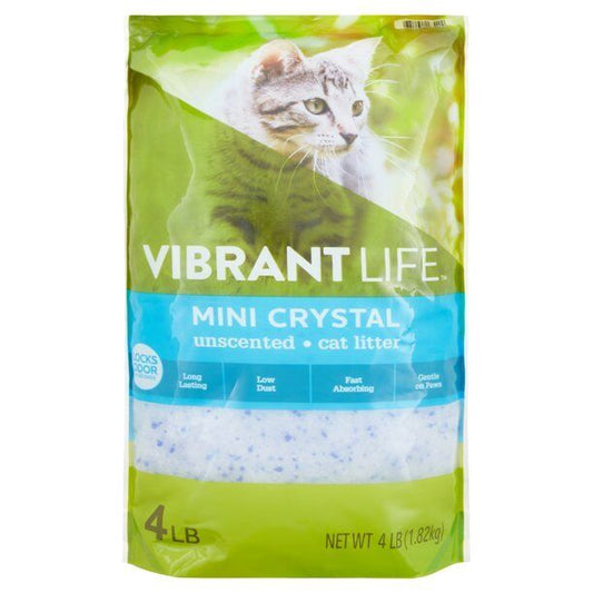 Vibrant Life Mini Crystal Long Lasting, Low Dust Unscented Cat Litter, 4-8 Lbs