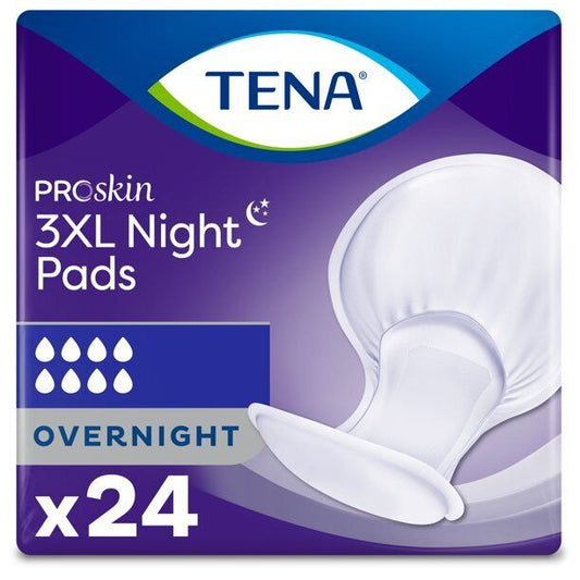 Tena ProSkin Incontinence Night Pads, Overnight Absorbency, 3XL, 24-48 Count