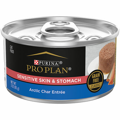 Purina Pro Plan Sensitive Skin & Stomach Adult Classic Wet Cat Food, 24 Cans