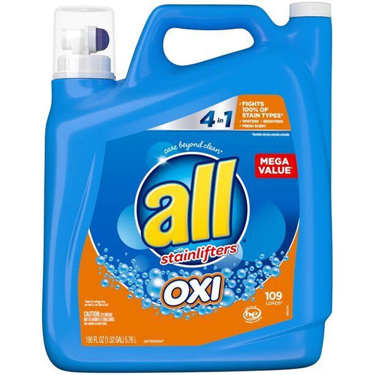 all OXI Stainlifters Laundry Detergent w/ Stain Removers & Whiteners 109 Loads