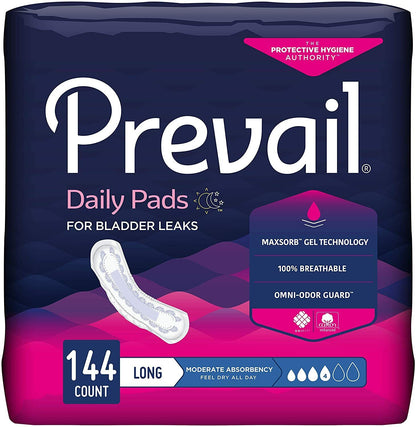 Prevail Daily Women's Incontinence Bladder Control Pads Liners Regular / Long