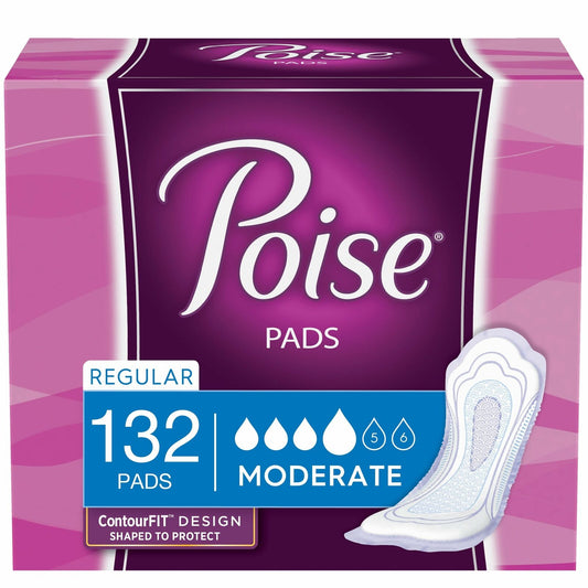Poise Incontinence Pads, Moderate Absorbency Regular/Long 54, 84, 108, 132
