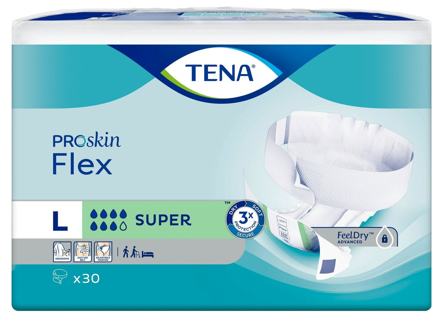 TENA Flex Super Belted Incontinence Underwear Briefs Diapers Heavy Absorbency