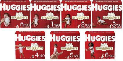 Huggies Little Snugglers Disposable Baby Diapers Size N, 1, 2, 3, 4, 5, 6