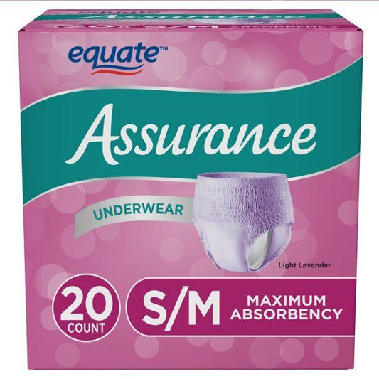Assurance Incontinence & Postpartum Underwear for Women, Maximum S/M/L/XL
