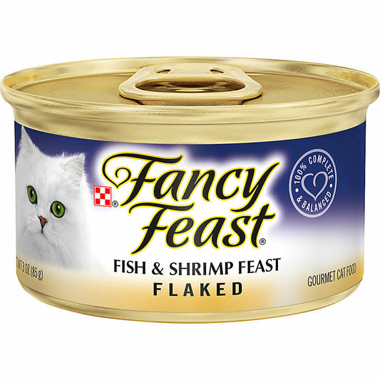 Purina Fancy Feast Flaked Canned Adult Wet Cat Food, 3 oz, 24 Cans