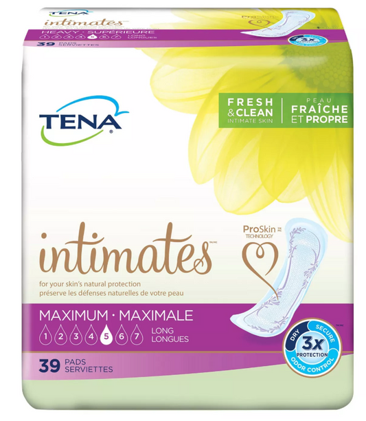 TENA Intimates Fresh & Clean, Maximum, Heavy Long Incontinence Pads - 39 Ct ️️