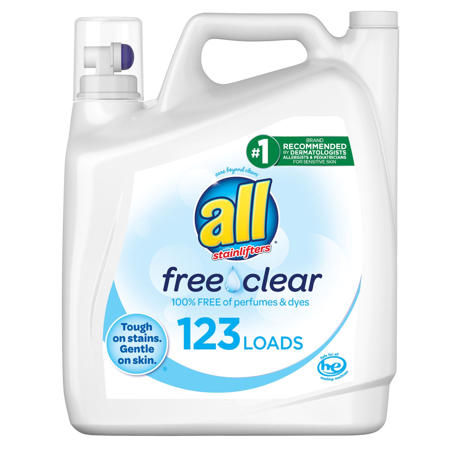 all Liquid Laundry Detergent, Free Clear for Sensitive Skin, 184.5 Oz 123 Lds ️