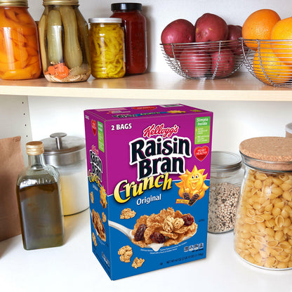 Kellogg's Original Raisin Bran Crunch Breakfast Cereal, 42 oz (2 ct of 21 oz)