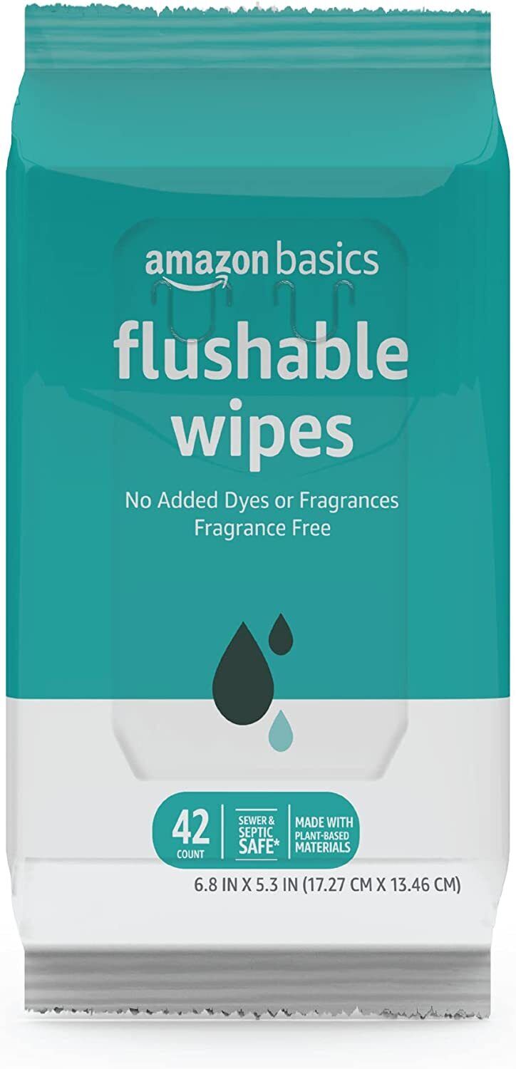 Flushable Unscented Adult Toilet Wet Wipes, 9 Packs, 42/pack, 378 Total