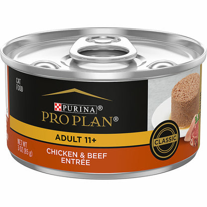Purina Pro Plan Adult 11+ Classic Senior Wet Cat Food, 3 oz, 24 Cans