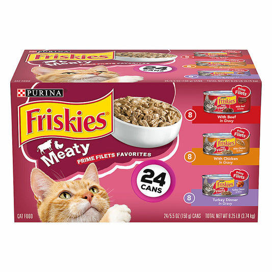Purina Friskies Prime Filets Favorites Variety Pack Wet Cat Food - 24 Cans