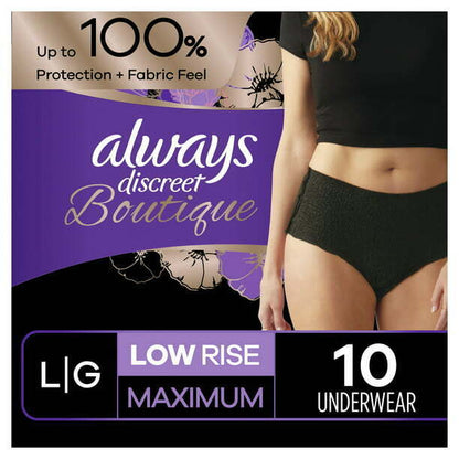 Always Discreet Boutique High & Low Rise Incontinence & Postpartum Underwear