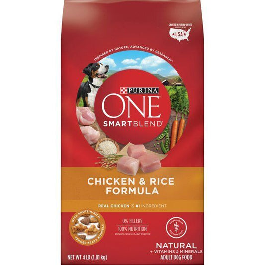 Purina ONE Natural Dry Dog Food, SmartBlend Chicken & Rice Formula 4 - 40 Lbs