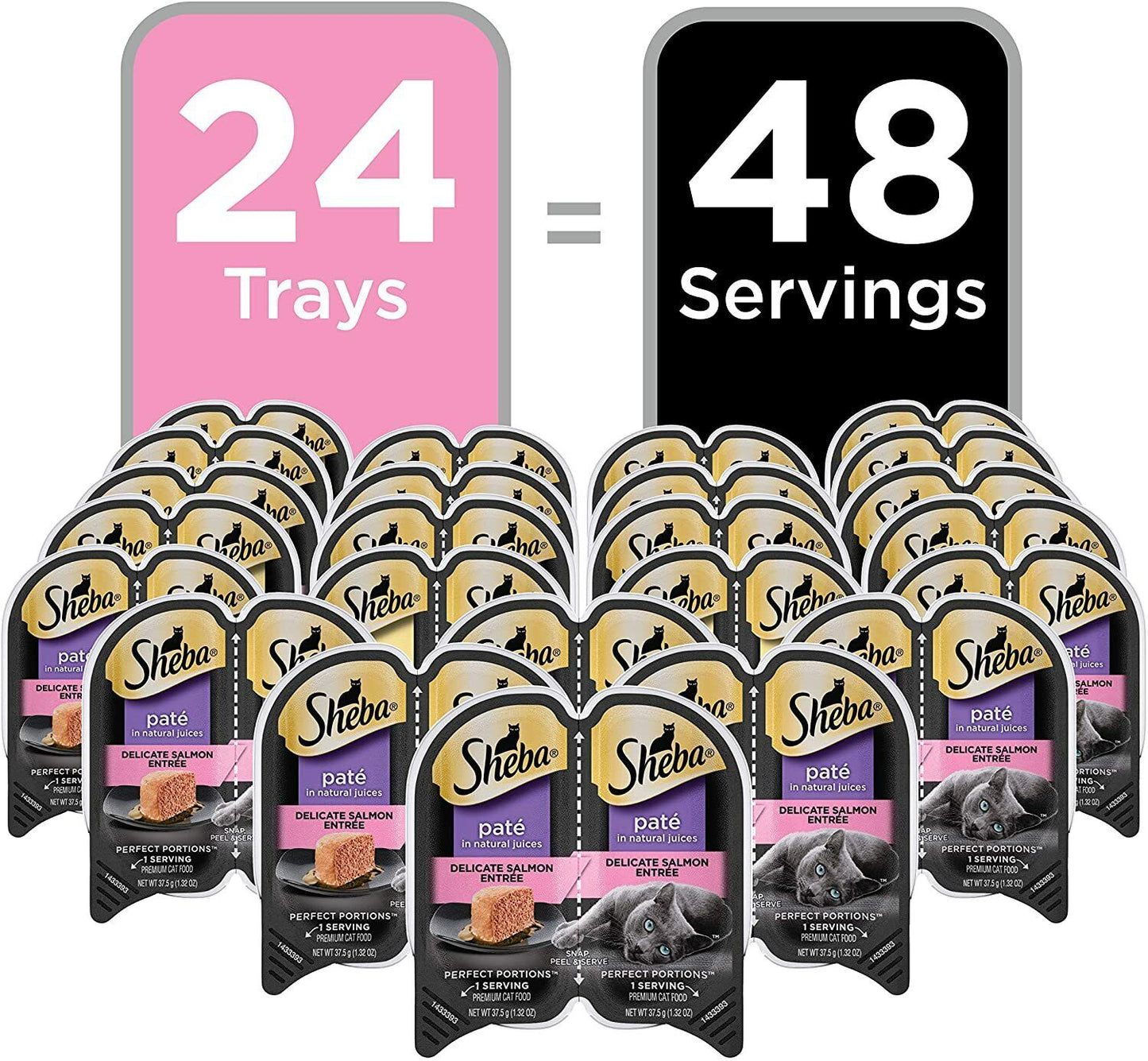Sheba Perfect Portions Pate Wet Cat Food Trays Assorted Packs - 48 Servings