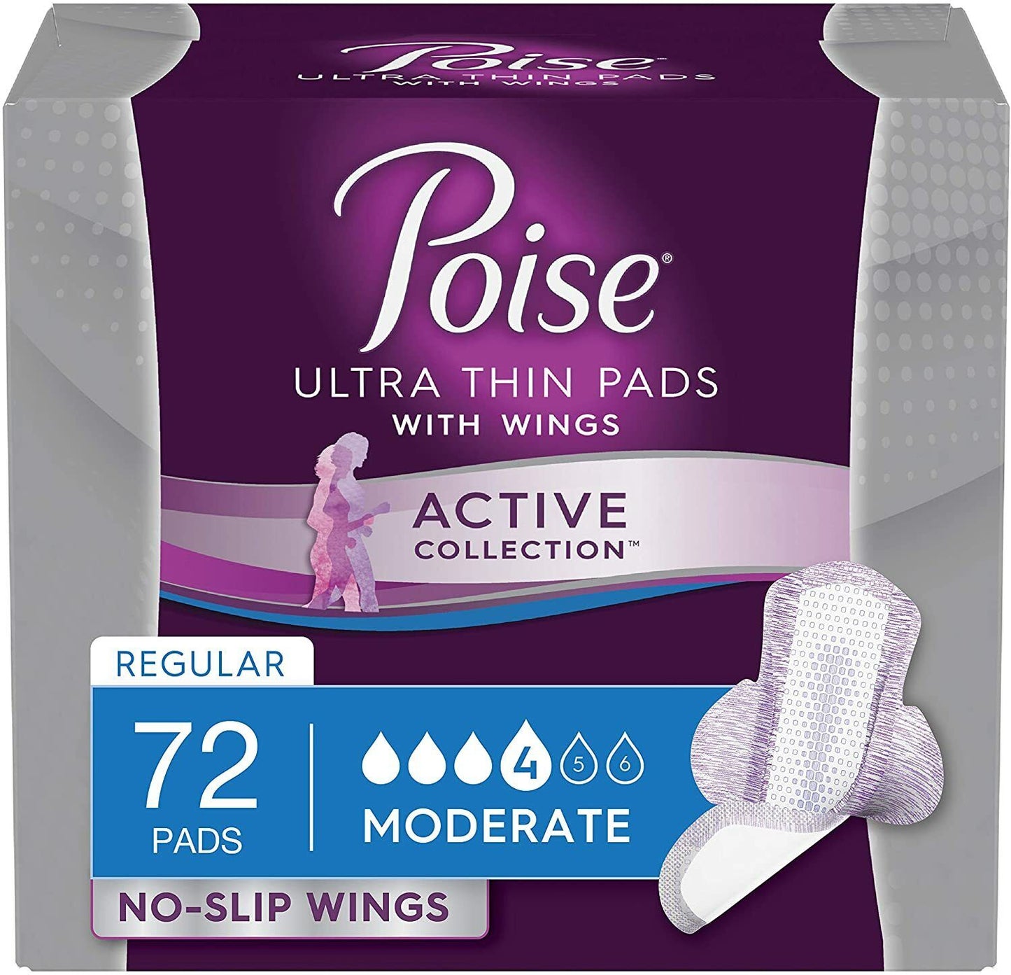 Poise Active Collection Incontinence Pads & Liners, Light, Moderate, Maximum