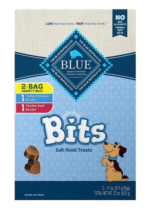 Blue Buffalo BLUE BITS Natural Dog Treats Chicken + Beef, 2 Pack, 22 oz total