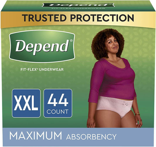 Depend FIT-FLEX Women's Incontinence Underwear Maximum Absorbency S/M/L/XL/XXL