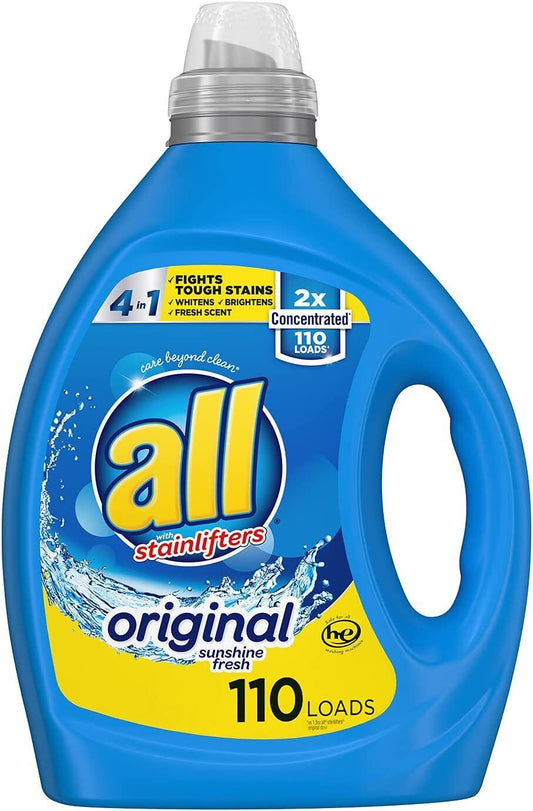 ALL with Stainlifter 2X Concentrated Laundry Detergent, 82.5 oz, 110 Loads