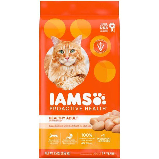 IAMS PROACTIVE HEALTH Healthy Adult Dry Cat Food with Chicken, 3.5 - 22 Lbs