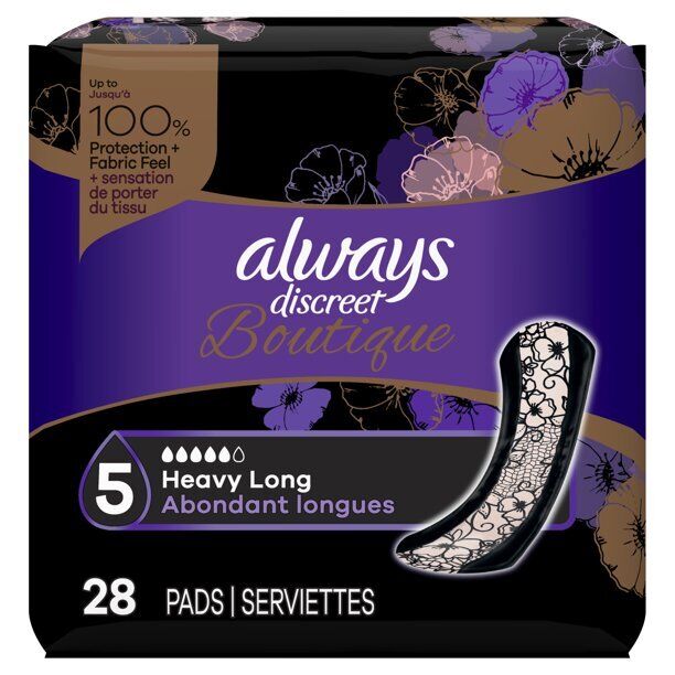 Always Discreet Boutique Incontinence & Postpartum Pads, Liners for Women