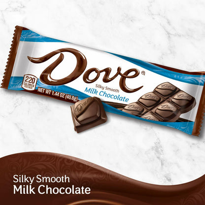 DOVE Milk Chocolate Singles Size Candy Bars, 1.44 oz Bars, Box of 18 Count ️️