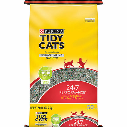 Purina Tidy Cats Non Clumping Multi Cat Litter 24/7 Performance 50 & 30 Lbs