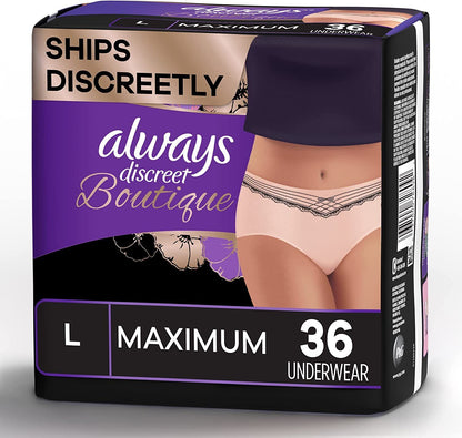 Always Discreet Boutique High & Low Rise Incontinence & Postpartum Underwear
