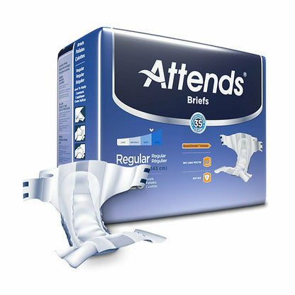 Attends Incontinence Diaper Briefs With Tabs, Heavy / Severe XS/S/M/L/XL