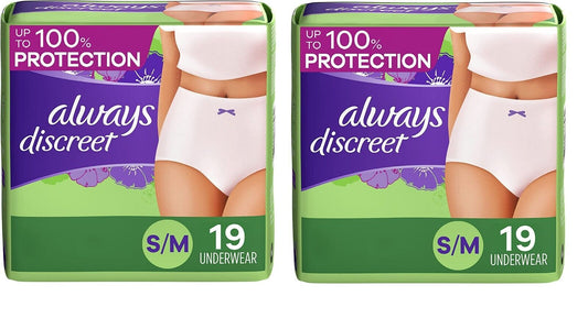 Always Discreet Incontinence Postpartum Underwear For Women S/M/L/XL