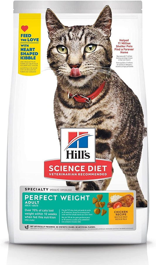 Hill's Science Diet Adult Perfect Weight Chicken Recipe Dry Cat Food, 3-15 Lbs