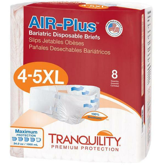 Tranquility Air-Plus Bariatric Disposable Diaper Briefs, Heavy, 3XL/4XL/5XL