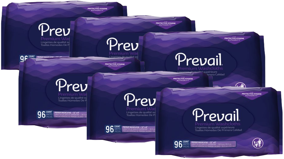 Prevail Quilted Premium Adult Wipes Washcloth with Aloe & Vitamin E, 8 x 12"