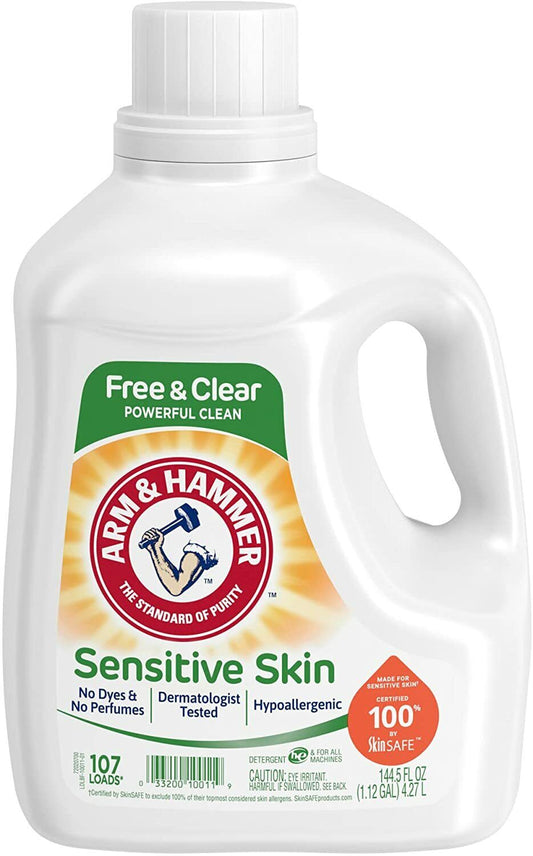 Arm & Hammer Sensitive Skin Free & Clear Laundry Detergent 144.5 oz, 107 Lds
