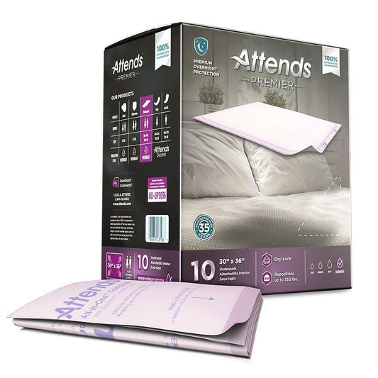 Attends Premier Incontinence Underpads Bed Pad Chux, Overnight 30 X 36"