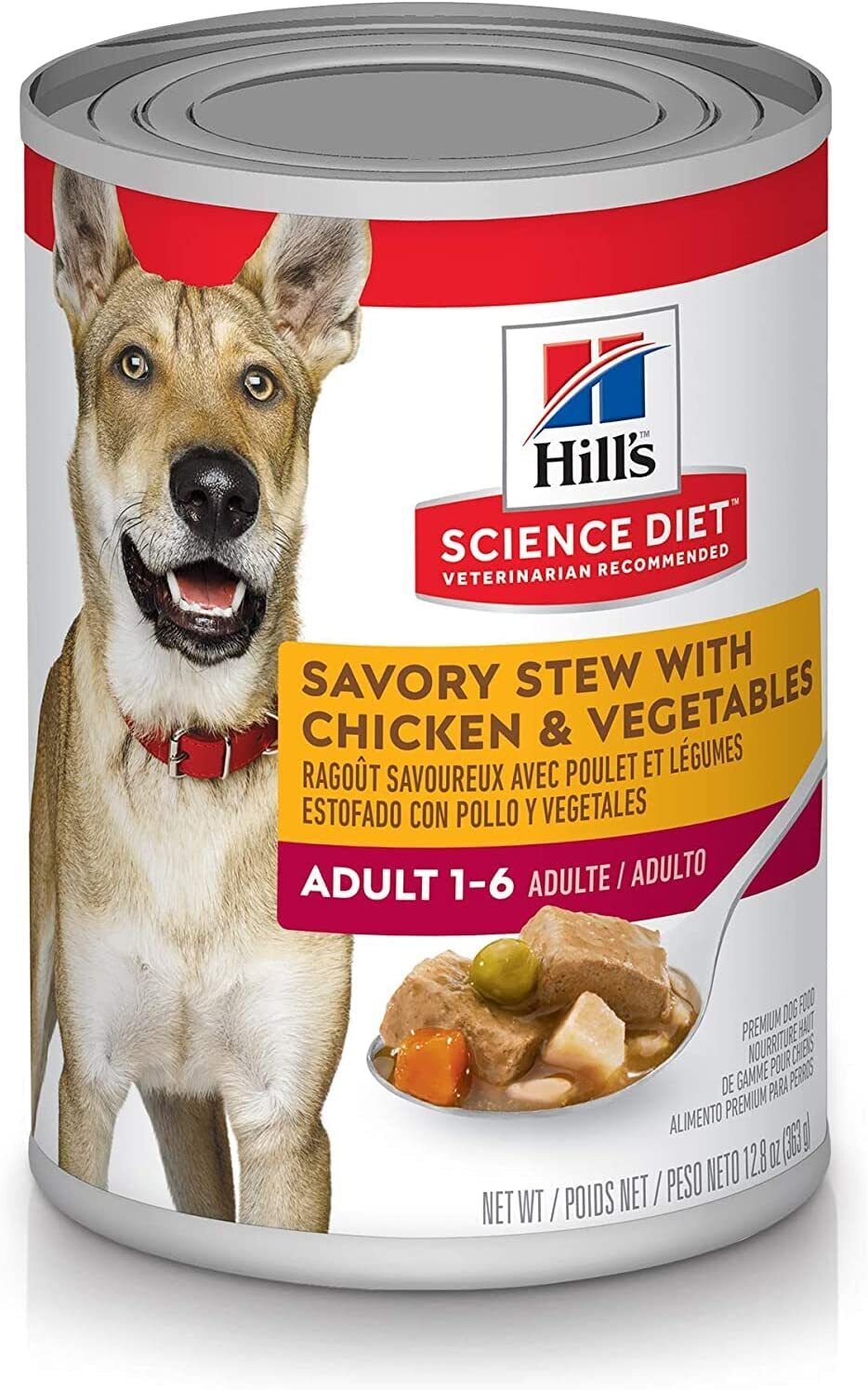 Hill's Science Diet Adult 1-6 Wet Dog Food, Chicken or Beef, 13 oz, 12 Cans
