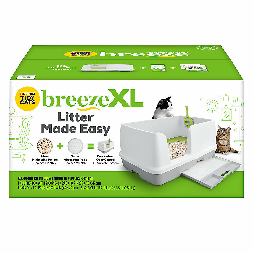 Purina Tidy Cats Breeze XL Non-Clumping Cat Litter Box System Starter Kit