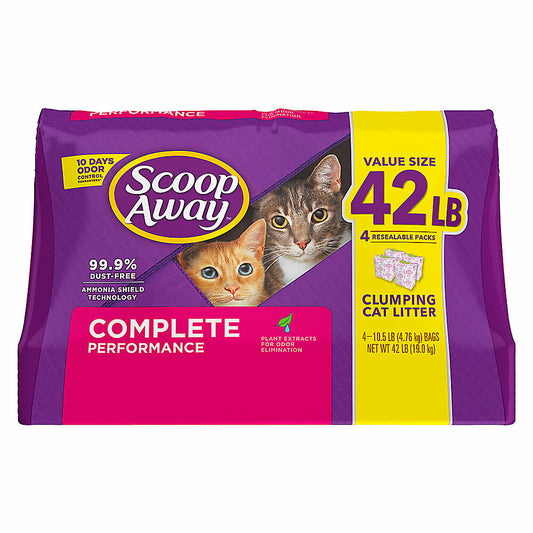 Scoop Away Complete Performance Clumping Cat Litter, Prevents Odor, 42 lbs