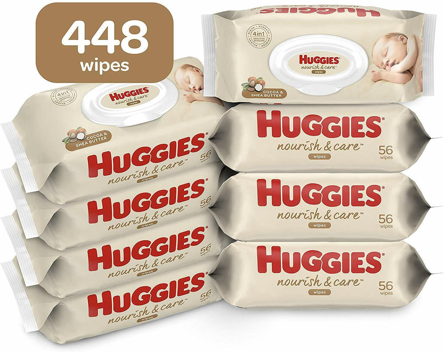Huggies Nourish & Care Baby Wipes Cocoa & Shea Butter Sensitive Skin 168 - 672