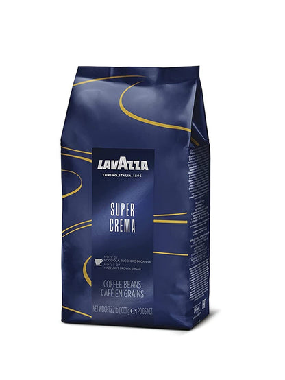 Lavazza Super Crema Whole Bean Coffee Medium Espresso Roast, 2.2 Lb (4 Pack)