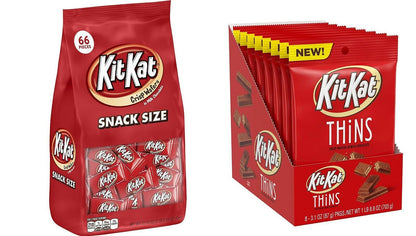 KIT KAT Snack sized Milk Chocolate Candy Bars & Thins Wafers, 66 Pieces ️️️