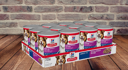 Hill's Science Diet Adult Senior 7+ Wet Dog Food, Chicken, Beef 13 oz, 12 Cans
