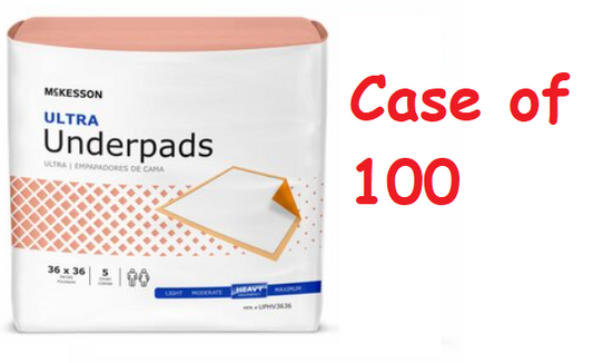 McKesson Ultra Heavy Adult Bed Chux Pad Disposable Underpads 30x36" 100 Pads